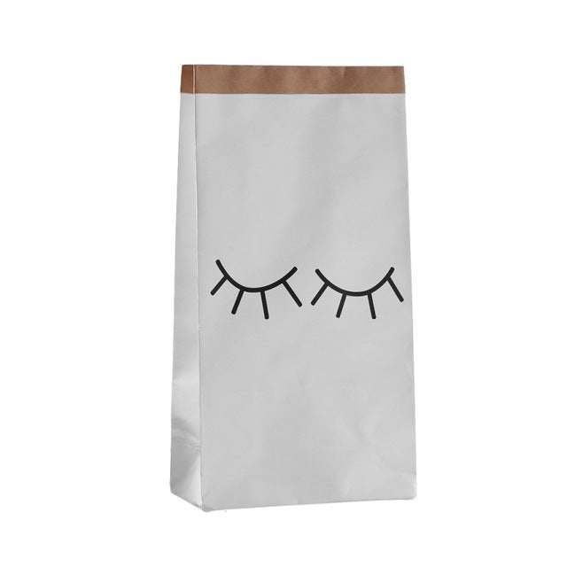 Eyelashes Large Kraft Paper Bags - Toy Storage - Just Kidding Store