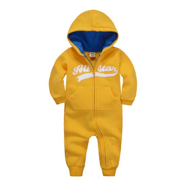 Long Sleeve Hooded Baby Toddler Trendy Rompers - Just Kidding Store 