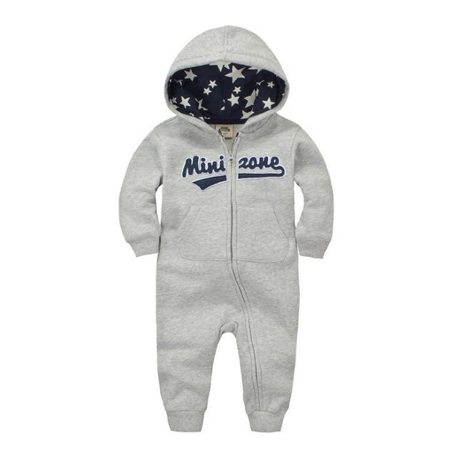 Long Sleeve Hooded Baby Toddler Trendy Rompers - Just Kidding Store 