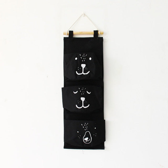 Bear Wall Hanging Storage Pockets Canvas Organizer - Just Kidding Store