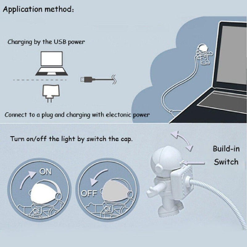 Astronaut USB LED Night Light For Computer - Spaceman PC Lamp