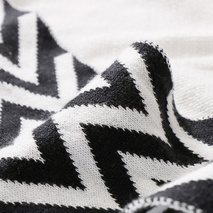 Polar Bear Cotton Knitted Blanket - Bed Throw - Lavender