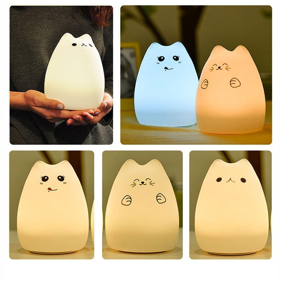 Kitty Night Light Tap Control Color Changing Lamp - Just Kidding Store