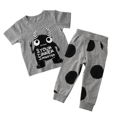 Little Monster Toddler and Kids Trendy Pajama Set - Just Kidding Store 