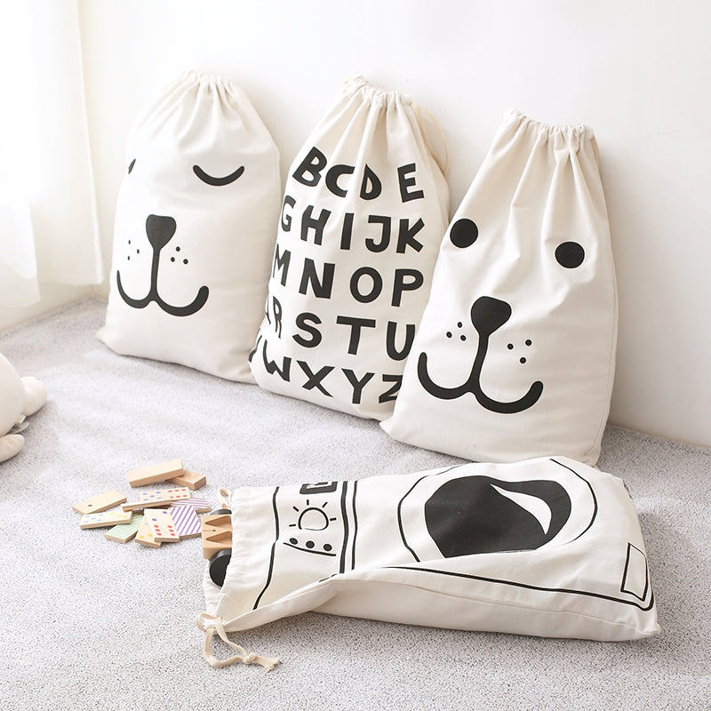 Canvas Storage Bag - Kids Toys Pouch - Just Kidding Store