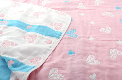 Six Layers Cotton Blanket - Chevron, Flamingo, Diamond, Cloud