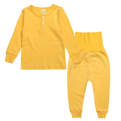 High Waist Sleepwear Set - Kids Pajamas - Yellow
