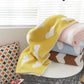 Double Sided Cotton Knitted Blanket Yellow Hearts - Just Kidding Store