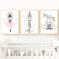 Nordic Canvas Wall Art Ballerina Girl Mermaid Unicorn - Just Kidding Store