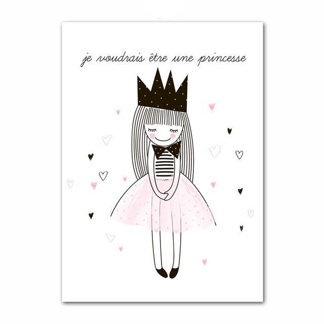 Nordic Canvas Wall Art Ballerina Girl Mermaid Unicorn - Just Kidding Store
