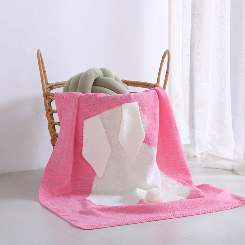 Soft Knitted Cute Rabbit Baby Kids Blanket - Bunny Ears Blanket - Just Kidding Store