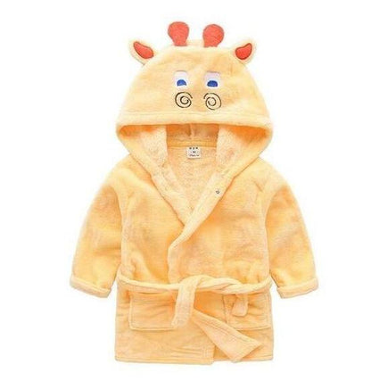 Yellow Fawn flannel babies and kids bathrobes - Just Kidding Store