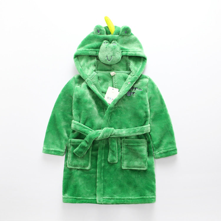 Green Dinosaur babies and kids bathrobes - Just Kidding Store