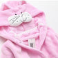 Pink Cat flannel kids bathrobe nightgown - Just Kidding Store