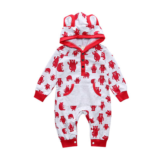 Forest Friends Romper Baby Trendy Hooded Rompers - Just Kidding Store