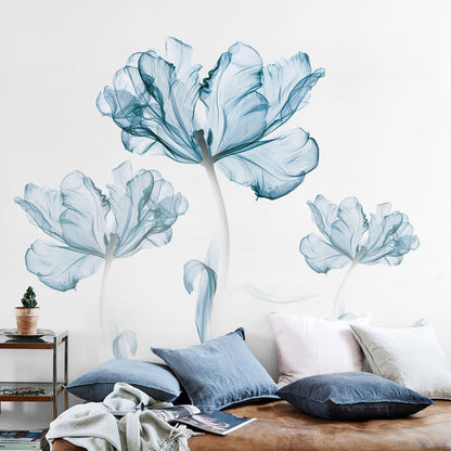 Blue Floral Wall Sticker - Just Kidding Store