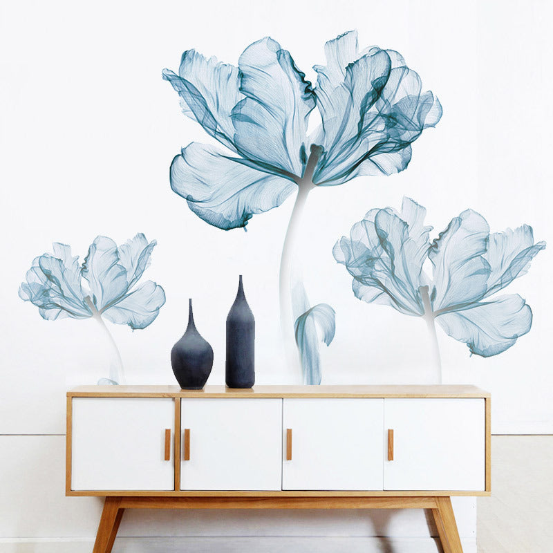 Blue Floral Wall Sticker - Just Kidding Store