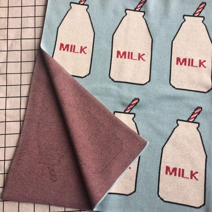 Blue MiIk Kids Cotton Knitted Blanket - Just Kidding Store