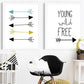 Adventure Inspiring Canvas Paintings - Wild Young Free, Arrow - Just Kidding Store