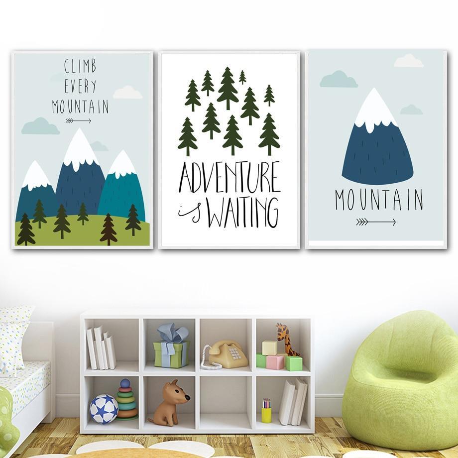 Adventure Inspiring Canvas Paintings - Forest, Mountain, Arrow, Adventure Quotes