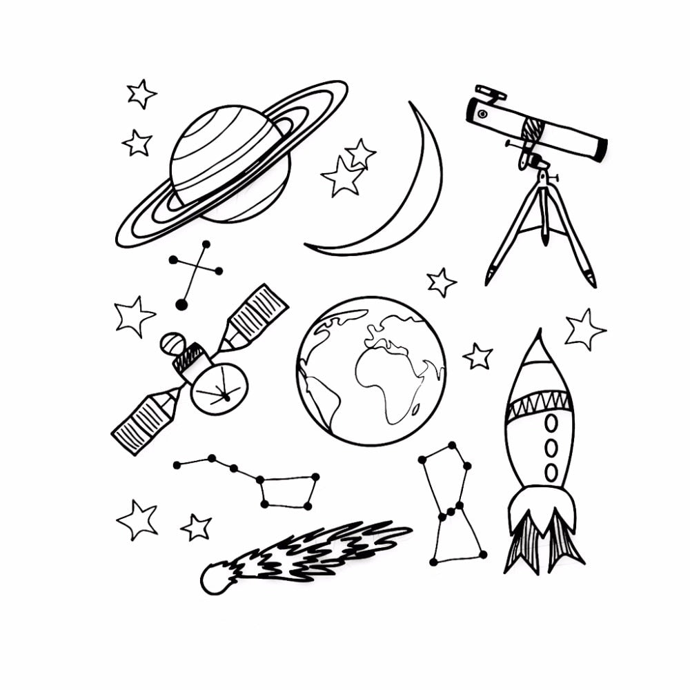 Space Mix Wall Decals - Kids Room Wall Stickers - Just Kidding Store