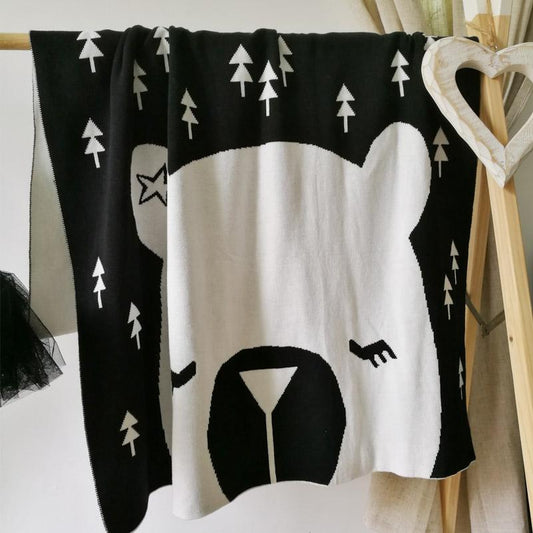 White Bear Double Sided Cotton Blanket - Just Kidding Store
