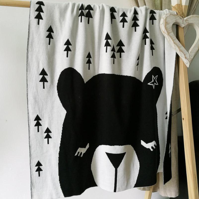 White Bear Double Sided Cotton Blanket - Just Kidding Store