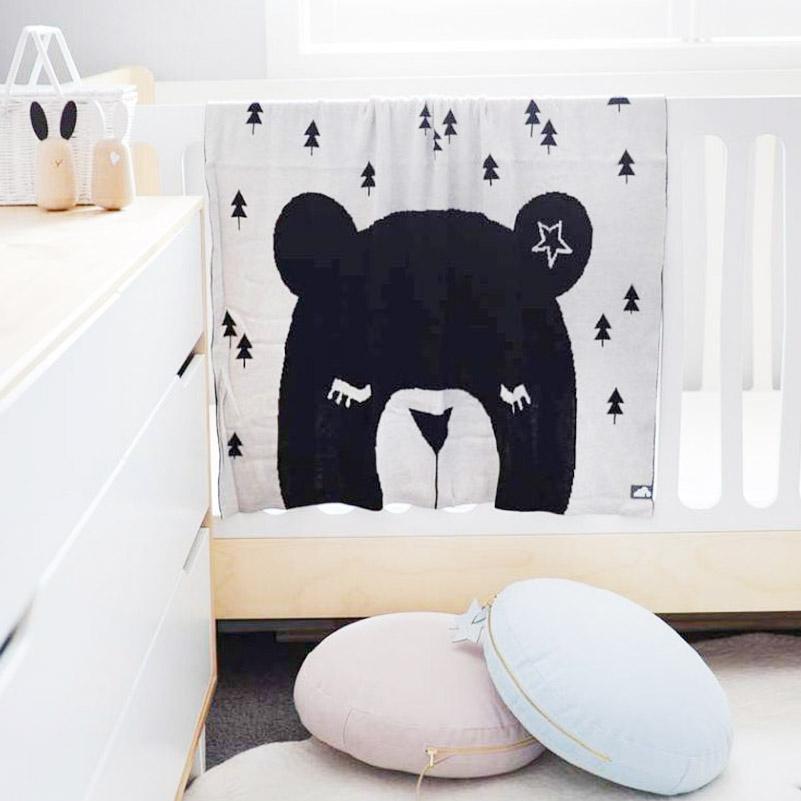 White Bear Double Sided Cotton Blanket - Just Kidding Store
