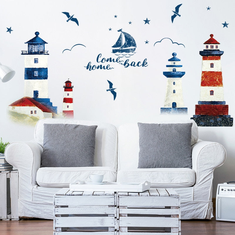 Beside The Seaside Wall Sticker Lighthouse Decal - Just Kidding Store