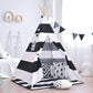 Black Striped Teepee - Kids Play Tent - Just Kidding Store