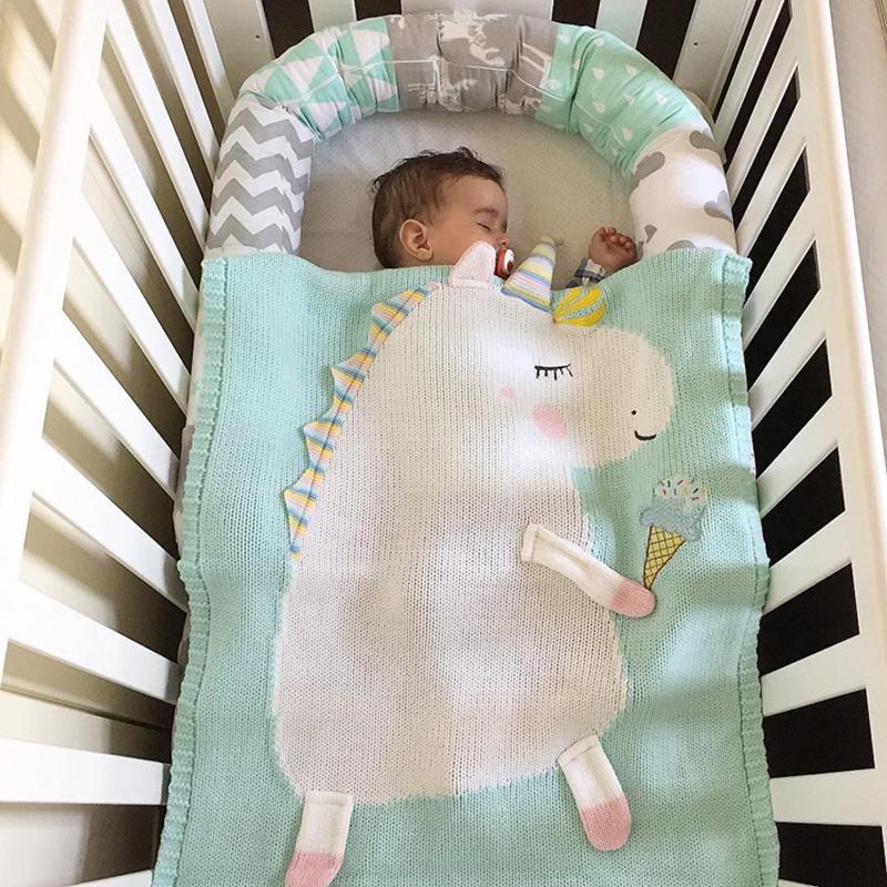 Get Enchanted Unicorn Cotton Knitted Baby Kids Blanket - Just Kidding Store