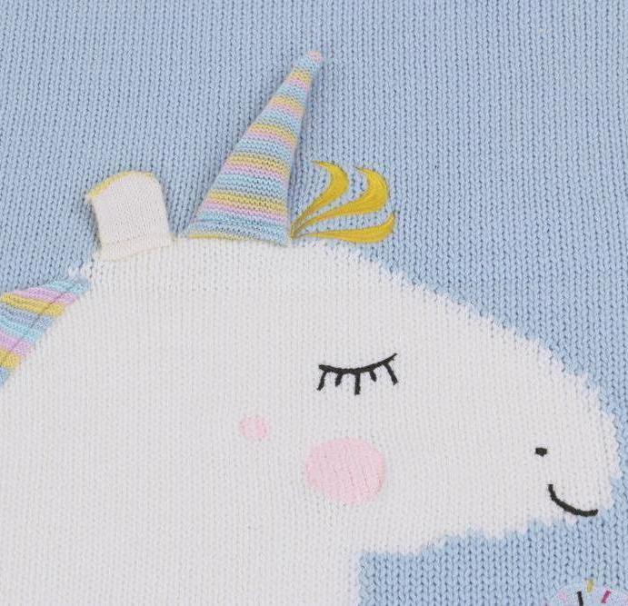 Get Enchanted Unicorn Cotton Knitted Baby Kids Blanket - Just Kidding Store