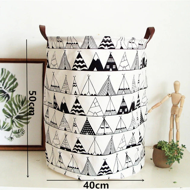 Monochrome Super Large Toy Storage Hamper Bag - Laundry Basket - Just Kidding Store