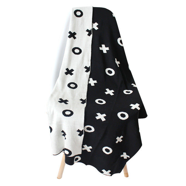 XO Monochrome Cotton Blanket - Just Kidding Store