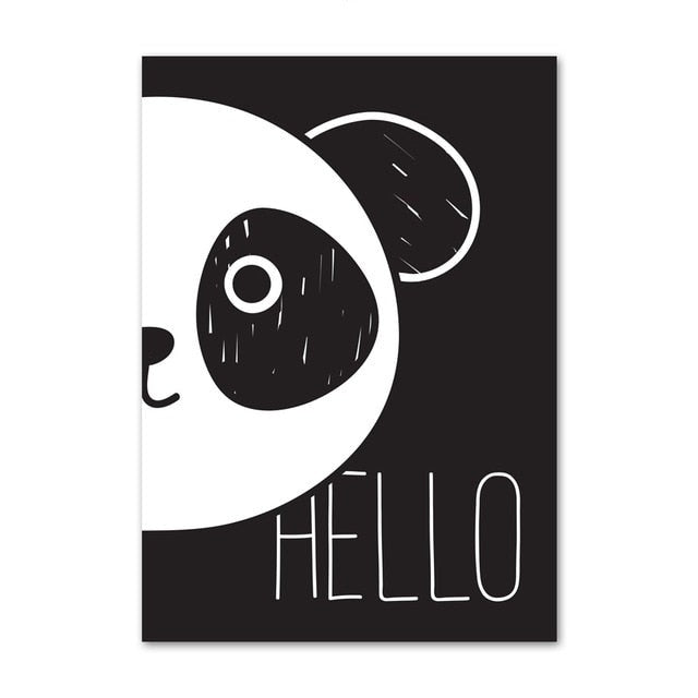 Scandinavian Kids Canvas Print - Panda Wall Art - Just Kidding Store