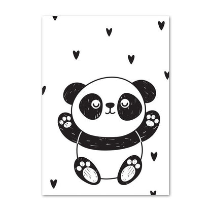 Scandinavian Kids Canvas Print - Panda Wall Art - Just Kidding Store