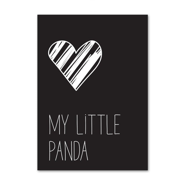 Scandinavian Kids Canvas Print - Panda Wall Art - Just Kidding Store