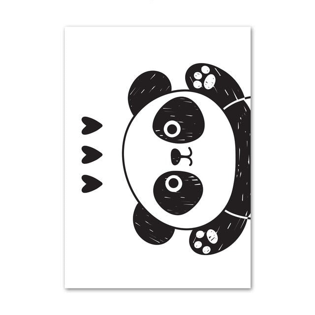 Scandinavian Kids Canvas Print - Panda Wall Art - Just Kidding Store