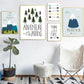 Adventure Inspiring Canvas Paintings - Forest, Mountain, Arrow, Adventure Quotes