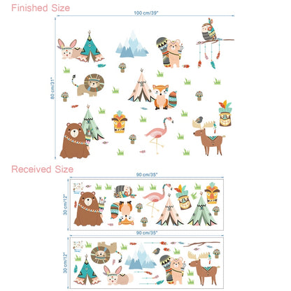 Indian Tribe Wall Stickers Kids Woodland Wall Decals Just Kidding Store