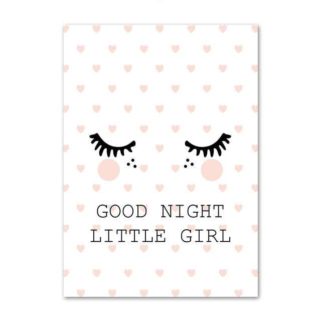 Canvas Wall Art Good Night Little Girl, Life Is Magic Just Kidding Store