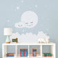 Sleepy Moon Cloud Stars Nursery Wall Decal  - Just Kidding Store