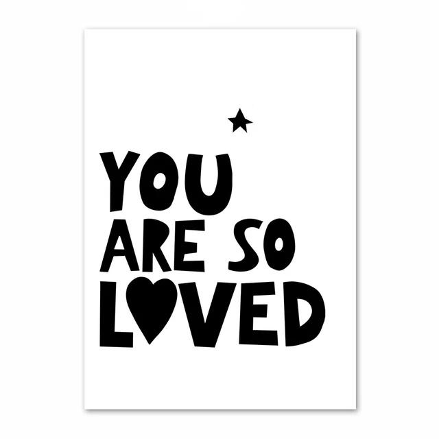 You Are So Loved - Inspiring Monochrome Canvas Paint - Just Kidding Store