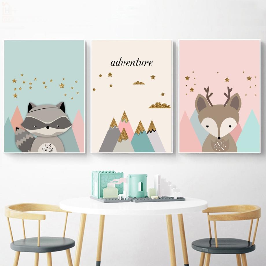 High Peak Mountains Canvas Woodland Nursery Wall Art - Just Kidding Store