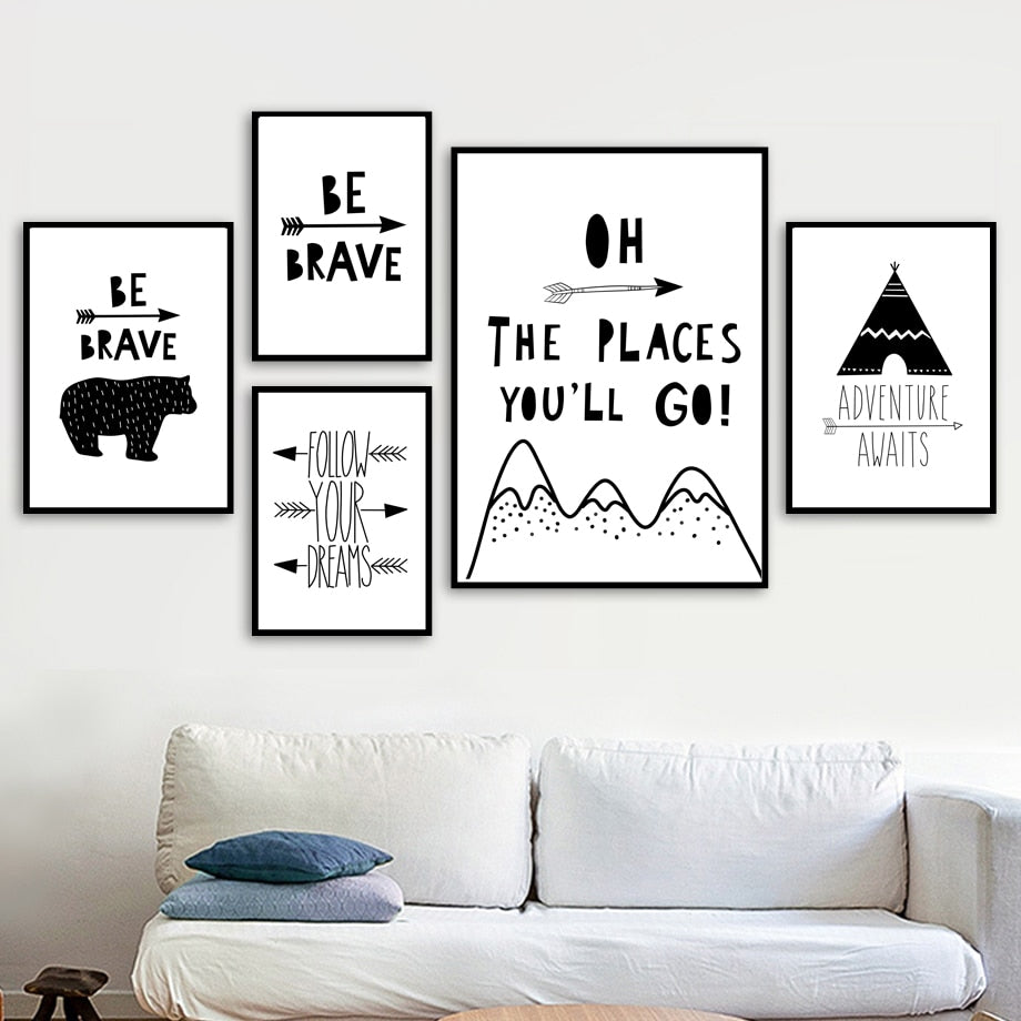 Adventure Inspiring Monochrome Canvas Paintings - Just Kidding Store