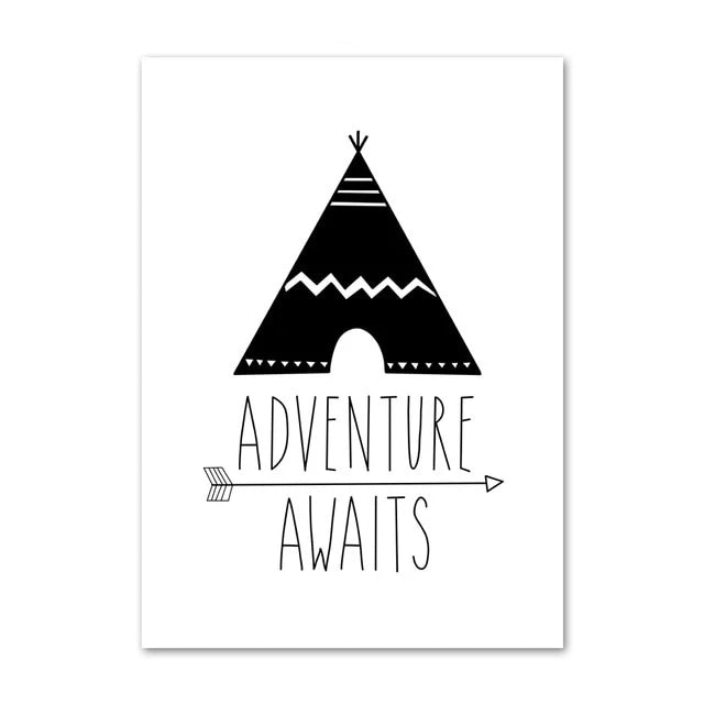 Adventure Waits Inspiring Monochrome Canvas Paintings - Just Kidding Store