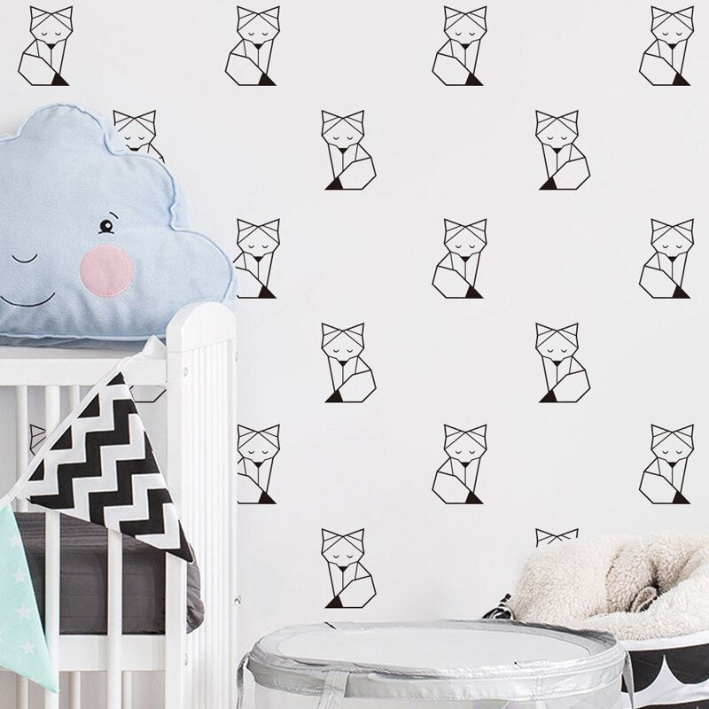 Sleepy Fox Woodland Wall Stickers Kids Wall Decal - Just Kidding Store