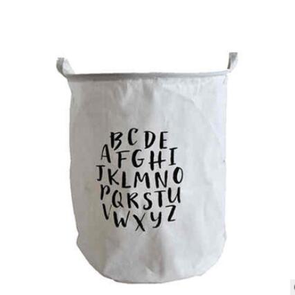 Alphabet Hamper Bag Storage Basket - Black, White - Just Kidding Store