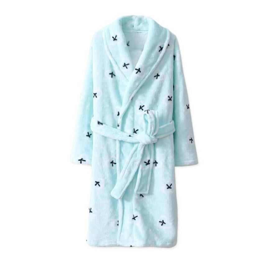 Long Flannel Blue Bathrobe - Kids Dressing Gown - Just Kidding Store