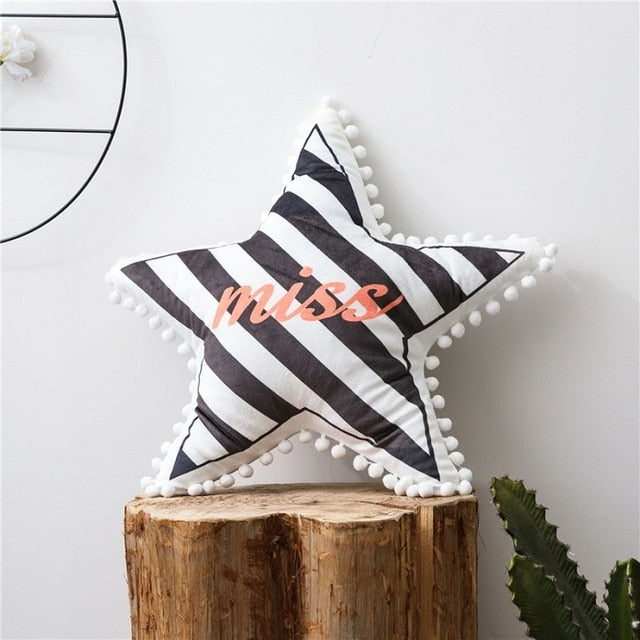 Star Pom Pom Cushion Nordic Style Pillows - Just Kidding Store
